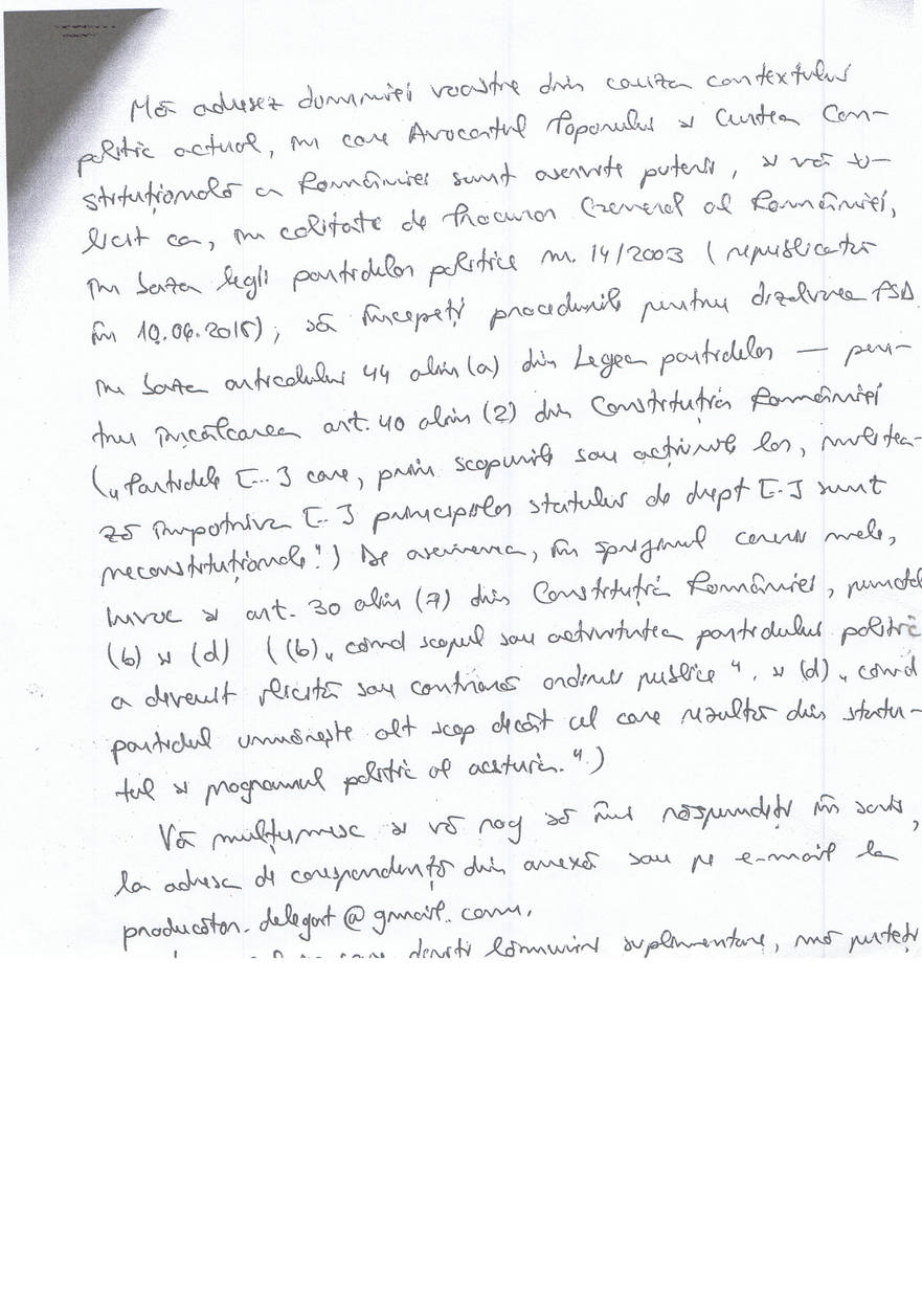 Scrisoarea adresată de Monica Constantin lui Augustin Lazăr, pagina 2